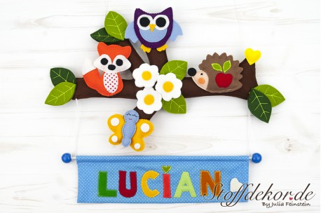 Personalisiertes Turschild Namensschild Filz Babyzimmer Dekoration