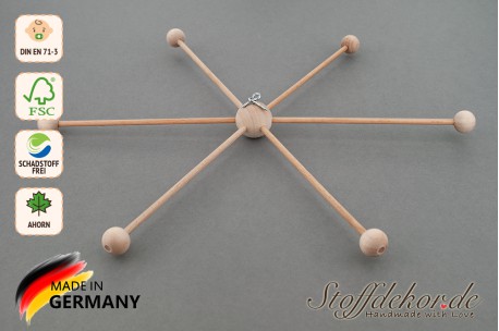 Mobile-Stern 6-armig Ø 30 cm Mobile-Kreuz Holzmobile Mobile Befestigung Holzstern