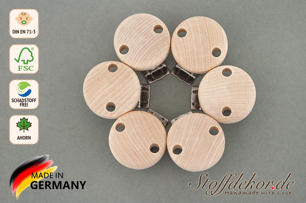 15 Stück Schnuller-Clips Aus Holz – Praktische Halter Für Babys Schnuller, Naturbelassen & Sicher