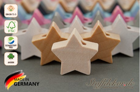 Motivperle Herz Holzperlen Babyperlen Formperlen Bastelperlen für Babyketten Greiflinge Schnullerketten Kinderwagenketten