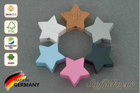 Motivperle Herz Holzperlen Babyperlen Formperlen Bastelperlen für Babyketten Greiflinge Schnullerketten Kinderwagenketten