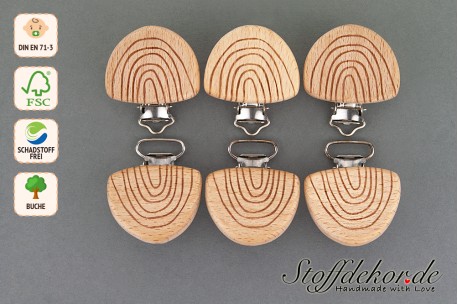 Holzclips Regenbogen Lasergravur Babyclip Schnullerclip Schnullerkettenclip Anhängerclip für Babykette Wagenkette Babyspielzeug