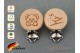 Holzclip mit Gravur-Motiv Fuchs Schnullerclip Babyclip Schnullerkettenclip Anhängerclip