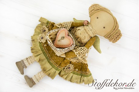Kunstpuppe Vintage Doll Stoffpuppe Dekoration Puppe Trachtenpuppe Stoff Doll Shabby Puppe