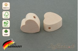 Motivperle Herz Holzperlen Babyperlen Formperlen Bastelperlen für Babyketten Greiflinge Schnullerketten Kinderwagenketten